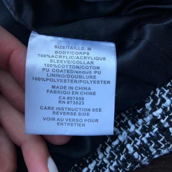 Woven tweed style moto biker jacket - Picture 6 of 6